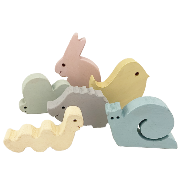 Papoose Toys Papoose Toys Pastel Wood Garden 6pc