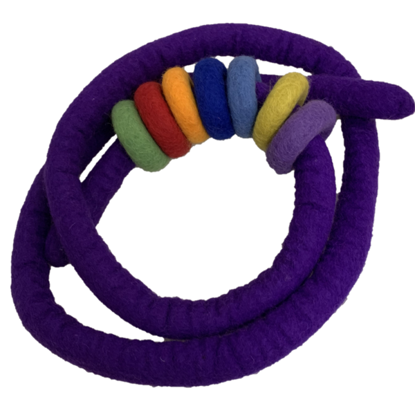 Papoose Toys Papoose Toys Purple Felt Rope and 7 Felt Doughnuts