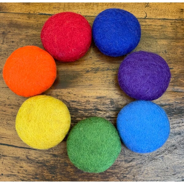 Papoose Toys Papoose Toys Rainbow 5cm Felt Balls 7pc