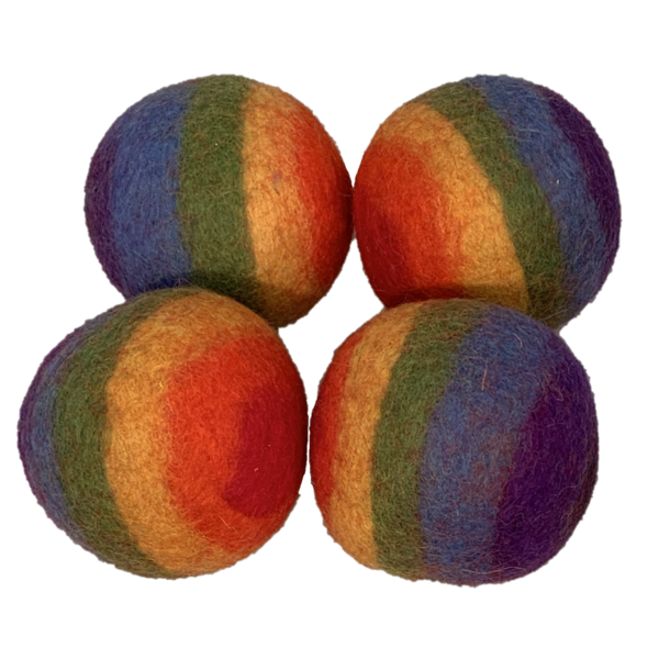 Papoose Toys Papoose Toys Rainbow Ball 7.5cm 4pieces