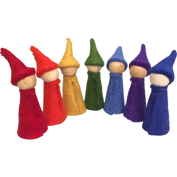 Papoose Toys Papoose Toys Rainbow Gnomes 7 Wood Bodies