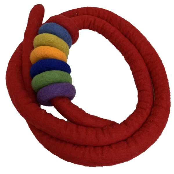 Papoose Toys Papoose Toys Red Felt Rope and 7 Felt Doughnuts