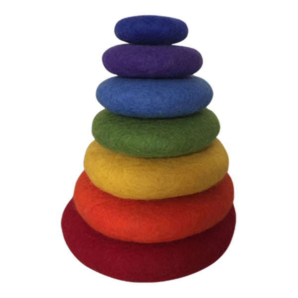 Papoose Toys Papoose Toys Short Rainbow Stacking Set 7pc