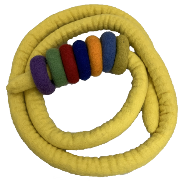 Papoose Toys Papoose Toys Yellow Felt Rope and 7 Felt Doughnuts