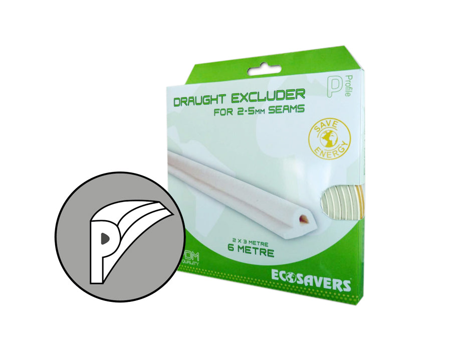 Ecosavers Tochtband P profiel 6m 2-5mm wit