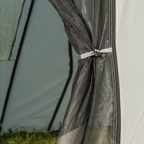 Proplus Zijwand met horrengaas voor opblaasbare partytent grijs