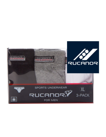 Rucanor Box-slips 3-pack heren zwart grijs wit maat S