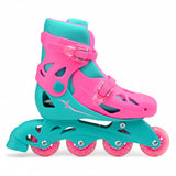 Xootz Inline skates hardboot roze turquoise maat 32-35